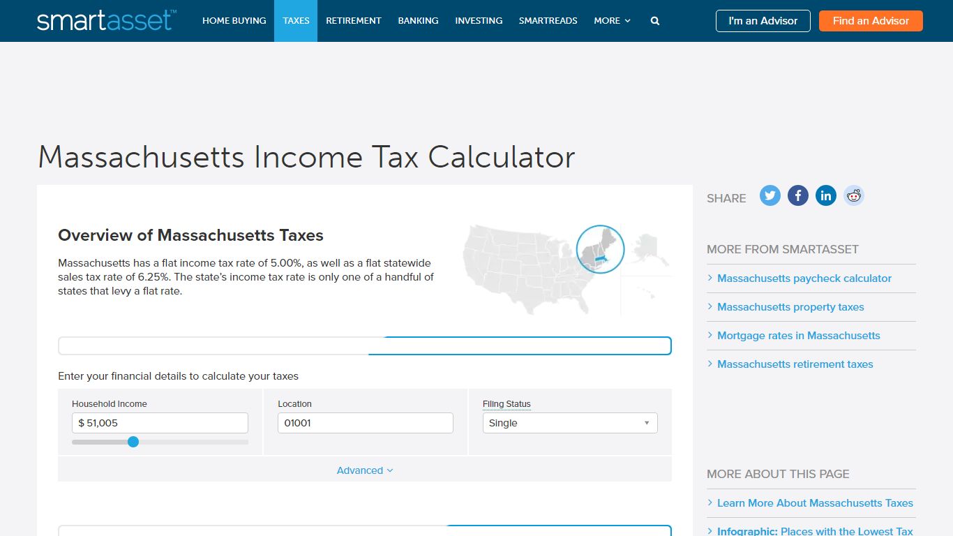Massachusetts Income Tax Calculator - SmartAsset