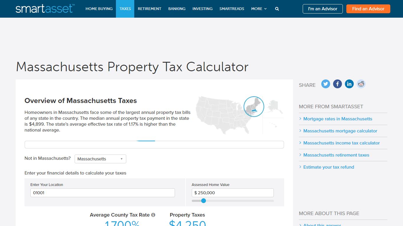 Massachusetts Property Tax Calculator - SmartAsset
